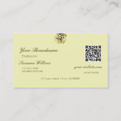 Mooie Roos Plain Pastel Beige Initialen QR Code Visitekaartje (Achterkant)