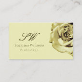 Mooie Roos Plain Pastel Beige Initialen QR Code Visitekaartje (Voorkant)