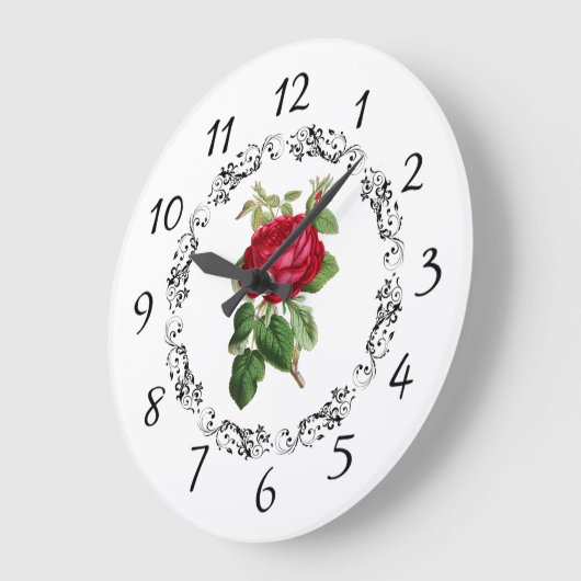 Mooie Roos Sage Green  Grote Klok (Hoek)