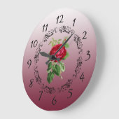 Mooie Roos Sage Green  Grote Klok (Hoek)