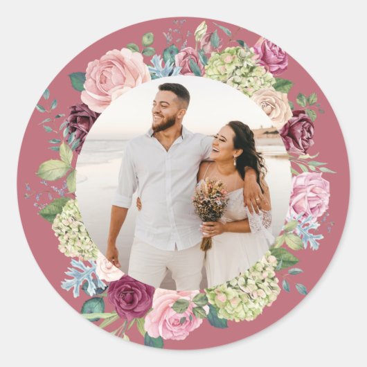 Mooie Roos Spray Weddenschap Foto Sticker (Voorkant)