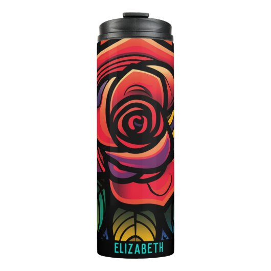 Mooie Roos Verjaardag Cadeau-ideeën Thermische Tum Thermosbeker (Voorkant)