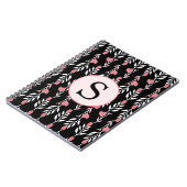 Mooie Roos-wijnmonogram Notitieboek (Linkerzijde)