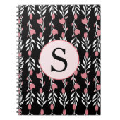 Mooie Roos-wijnmonogram Notitieboek (Voorkant)