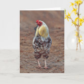 Mooie Rooster Chicken Art Note Kaart (Gele Bloem)