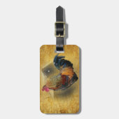 Mooie Rooster en Rustic Barn Chicken Coop Bagagelabel (Voorkant verticaal)
