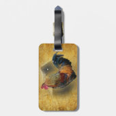 Mooie Rooster en Rustic Barn Chicken Coop Bagagelabel (Achterkant verticaal)
