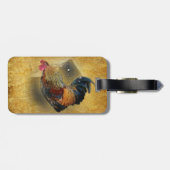 Mooie Rooster en Rustic Barn Chicken Coop Bagagelabel (Achterkant horizontaal)