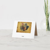 Mooie Rooster en Rustic Barn Chicken Coop Bedankkaart (Achterkant)