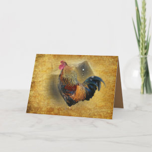 Mooie Rooster en Rustic Barn Chicken Coop Bedankkaart