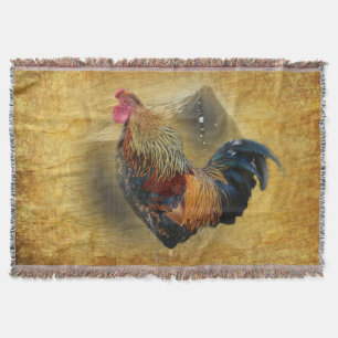 Mooie Rooster en Rustic Barn Chicken Coop Deken