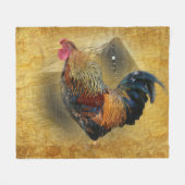 Mooie Rooster en Rustic Barn Chicken Coop Fleece Deken (Voorkant (Horizontaal))