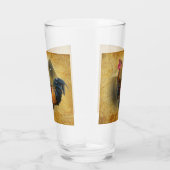 Mooie Rooster en Rustic Barn Chicken Coop Glas (Rechts)