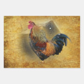 Mooie Rooster en Rustic Barn Chicken Coop Inpakpapier Vel (Voorkant 3)