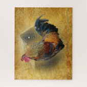 Mooie Rooster en Rustic Barn Chicken Coop Legpuzzel (Verticaal)