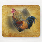 Mooie Rooster en Rustic Barn Chicken Coop Muismat (Voorkant)