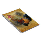 Mooie Rooster en Rustic Barn Chicken Coop Notitieboek (Rechterzijde)