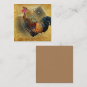 Mooie Rooster en Rustic Barn Chicken Coop Notitiekaartje (Voorkant / Achterkant)