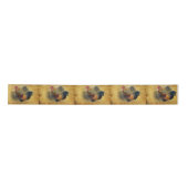 Mooie Rooster en Rustic Barn Chicken Coop Satijnen Lint (Voorkant)