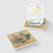 Mooie Rooster en Rustic Barn Chicken Coop Stenen Onderzetter (Zijkant)