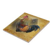 Mooie Rooster en Rustic Barn Chicken Coop Tegeltje (Zijkant)