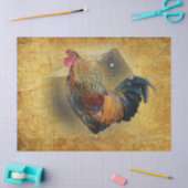 Mooie Rooster en Rustic Barn Chicken Coop Tissuepapier (Craft)