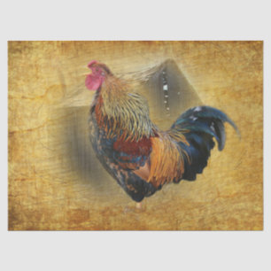 Mooie Rooster en Rustic Barn Chicken Coop Tissuepapier