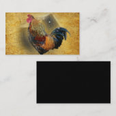 Mooie Rooster en Rustic Barn Chicken Coop Visitekaartje (Voorkant / Achterkant)