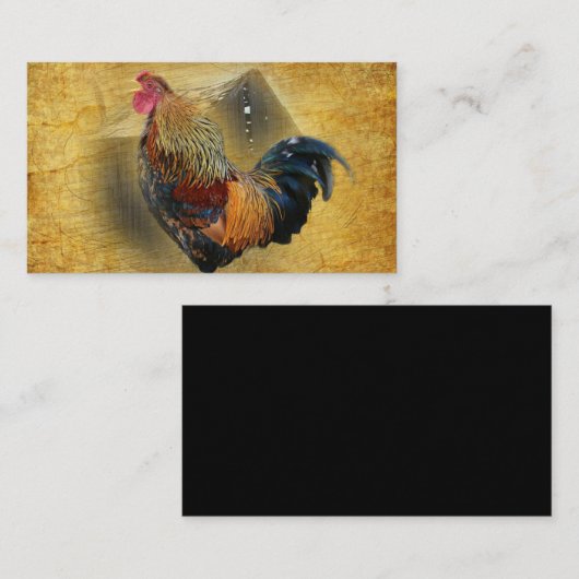 Mooie Rooster en Rustic Barn Chicken Coop Visitekaartje (Voorkant / Achterkant)