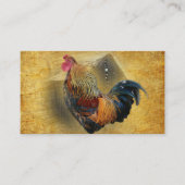 Mooie Rooster en Rustic Barn Chicken Coop Visitekaartje (Voorkant)