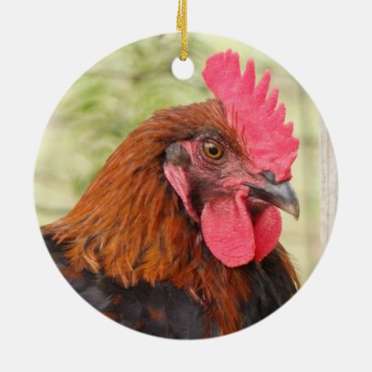 Mooie Rooster Keramisch Ornament (Achterkant)