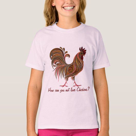 Mooie Rooster leuk van kippen Quote T-shirt (Voorkant)
