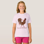 Mooie Rooster leuk van kippen Quote T-shirt (Voorkant volledig)
