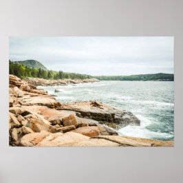 Mooie rotsachtige kustlijn van Acadia in Maine Poster