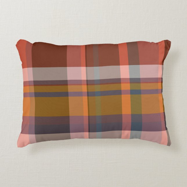 Mooie rotsachtige schotteboerderij-stijl tartan accent kussen (Voorkant)