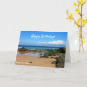 Mooie rotsen op een Maui Beach Wenskaart Kaart (Gele Bloem)