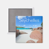 Mooie rotskust op de Seychellen Magneet (Voorkant / Achterkant)