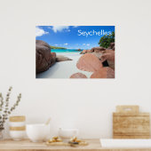 Mooie rotskust op de Seychellen Poster (Keuken)