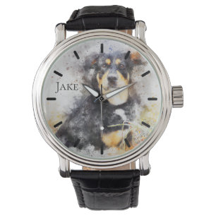 Mooie Rottweiler Aangepaste Gepersonaliseerde Horloge