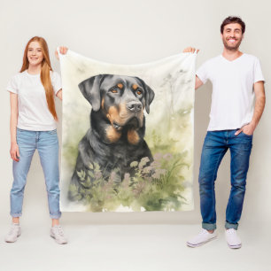 Mooie rottweiler fleece deken