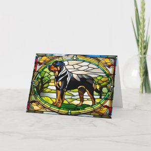 Mooie Rottweiler Glas-in-lood Kaart