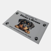 Mooie Rottweiler-hondenfoto Deurmat (Schuin)