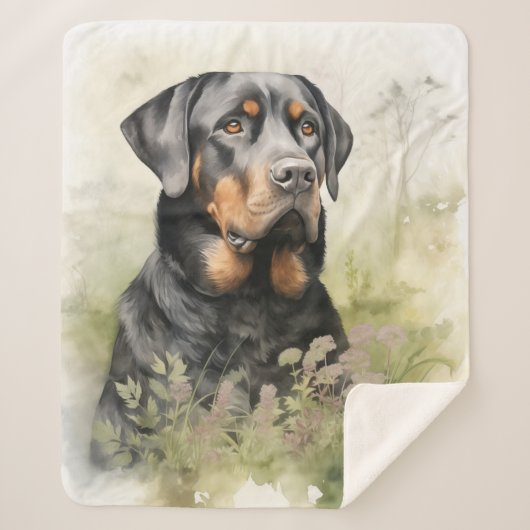Mooie rottweiler sherpa deken (Voorkant)