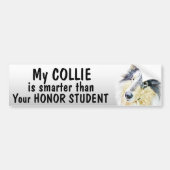 Mooie Rough Collie dog kunst Bumpersticker (Voorkant)