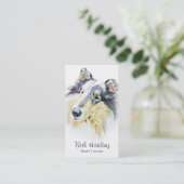 Mooie Rough Collie dog kunst Visitekaartje (Staand voorkant)