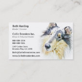 Mooie Rough Collie dog kunst Visitekaartje (Achterkant)