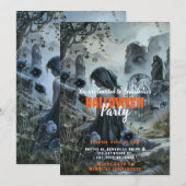 Mooie rouwende vrouw begraafplaats Halloween Party Kaart (Voorkant / Achterkant)