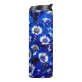 Mooie Royal Blue Cineraria Flowers Thermosbeker (Gedraaid links)