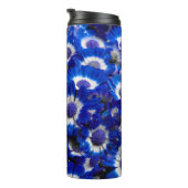 Mooie Royal Blue Cineraria Flowers Thermosbeker (Geroteerd rechts)