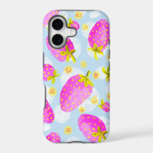 Mooie Roze Aardbei iPhone Hoesje